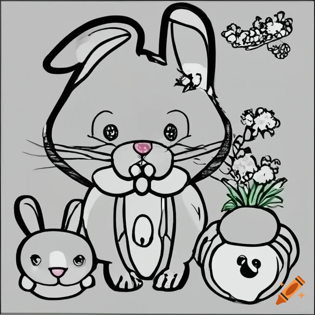 Fun rabbit coloring pages for kids on