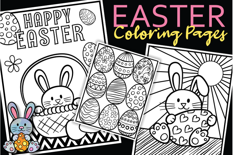 Kids easter bunny coloring pages by prawny