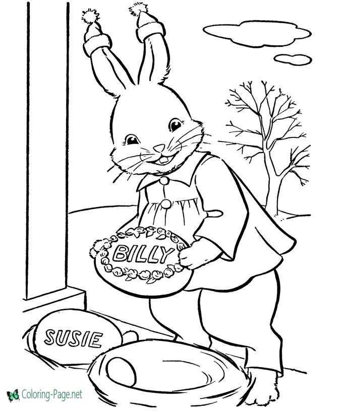 Easter bunny coloring pages