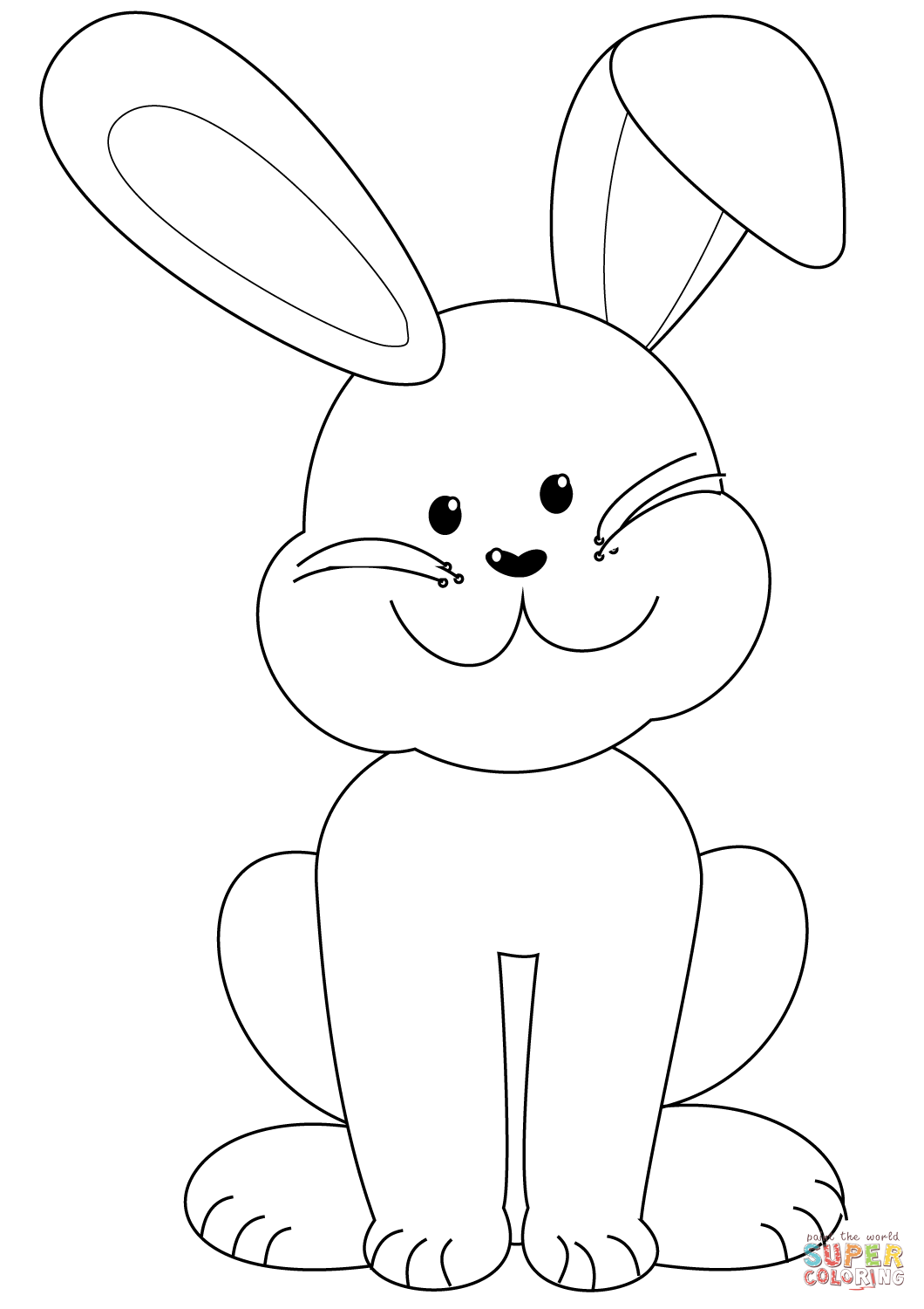 Easter bunny coloring page free printable coloring pages