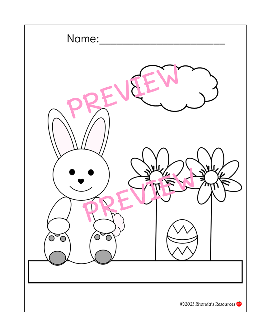 Easter bunny coloring pages pre