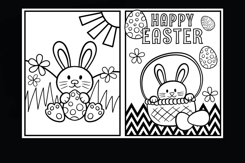 Kids easter bunny coloring pages by prawny