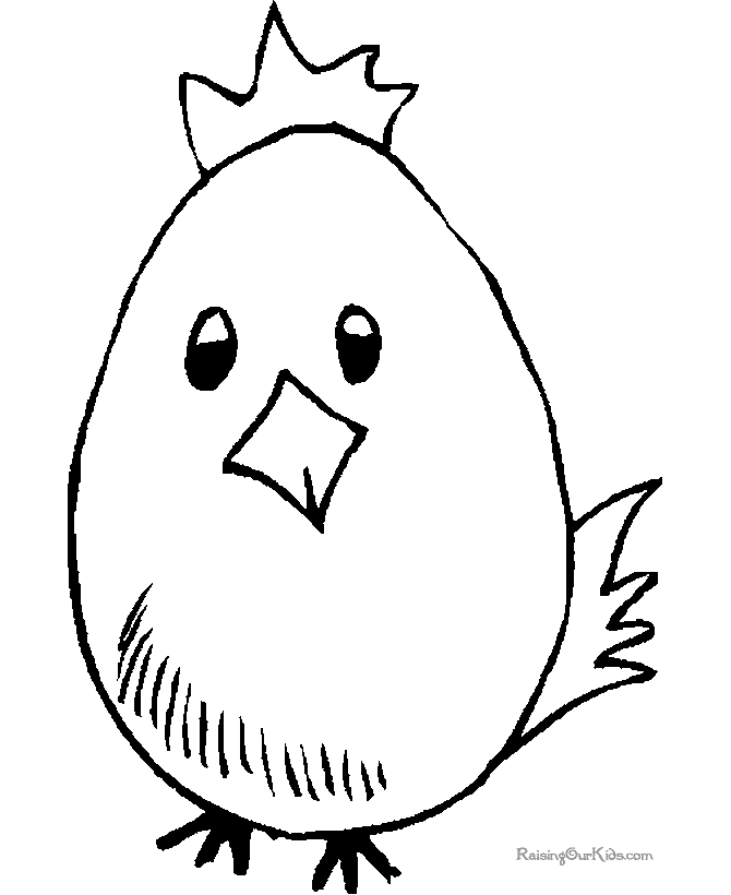 Easter chick egg preschool colouring page