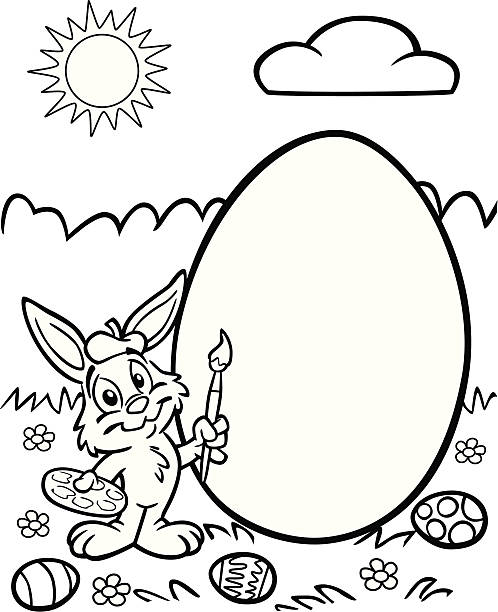 Easter coloring pages stock illustrations royalty