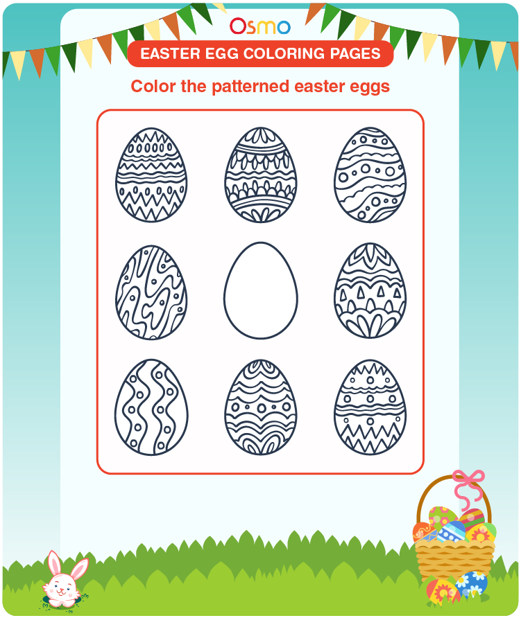 Easter egg coloring pages for kids