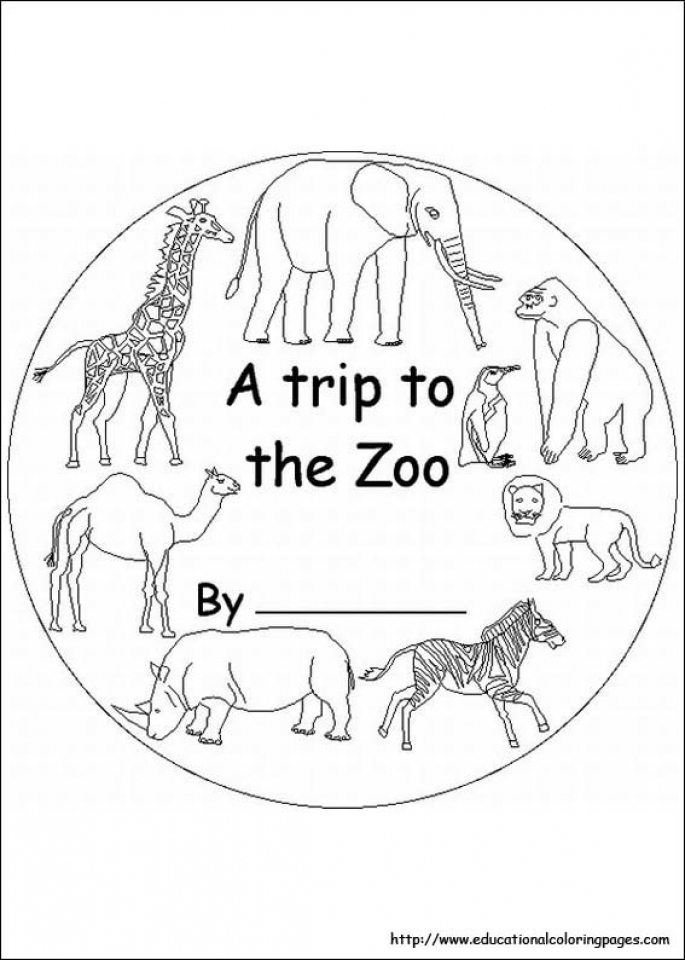 Get this simple zoo coloring pages to print for preschoolers