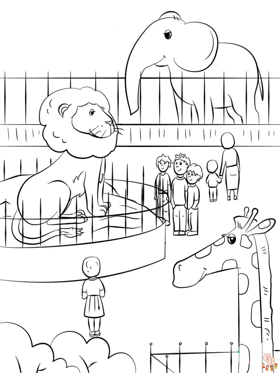 Zoo coloring pages for kids