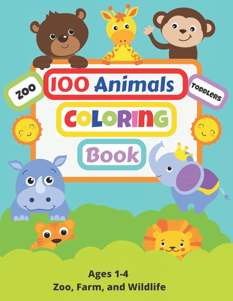 Zoo animals coloring book for toddlers pages of easy cute and fun coloring