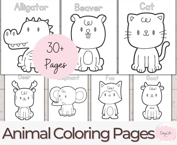 Coloring pages animal animal abc coloring abc coloring page coloring page zoo animal coloring page vpk homeschool preschool sheets