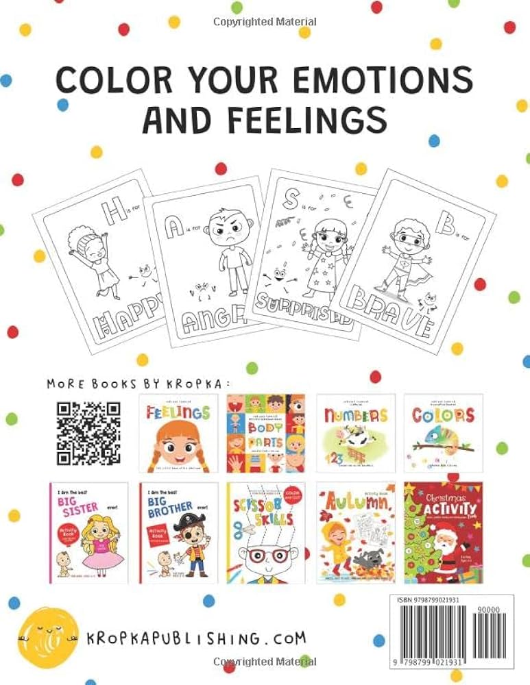 Feelings coloring book for kids my big book of emotions for toddlers and preschool children helping kids identify emotions publishing kropka books