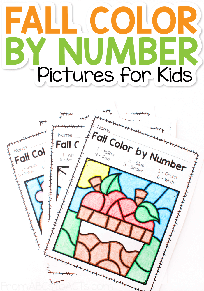 Fall color by number printables