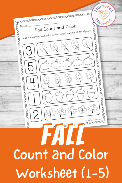 Fall count and color worksheet