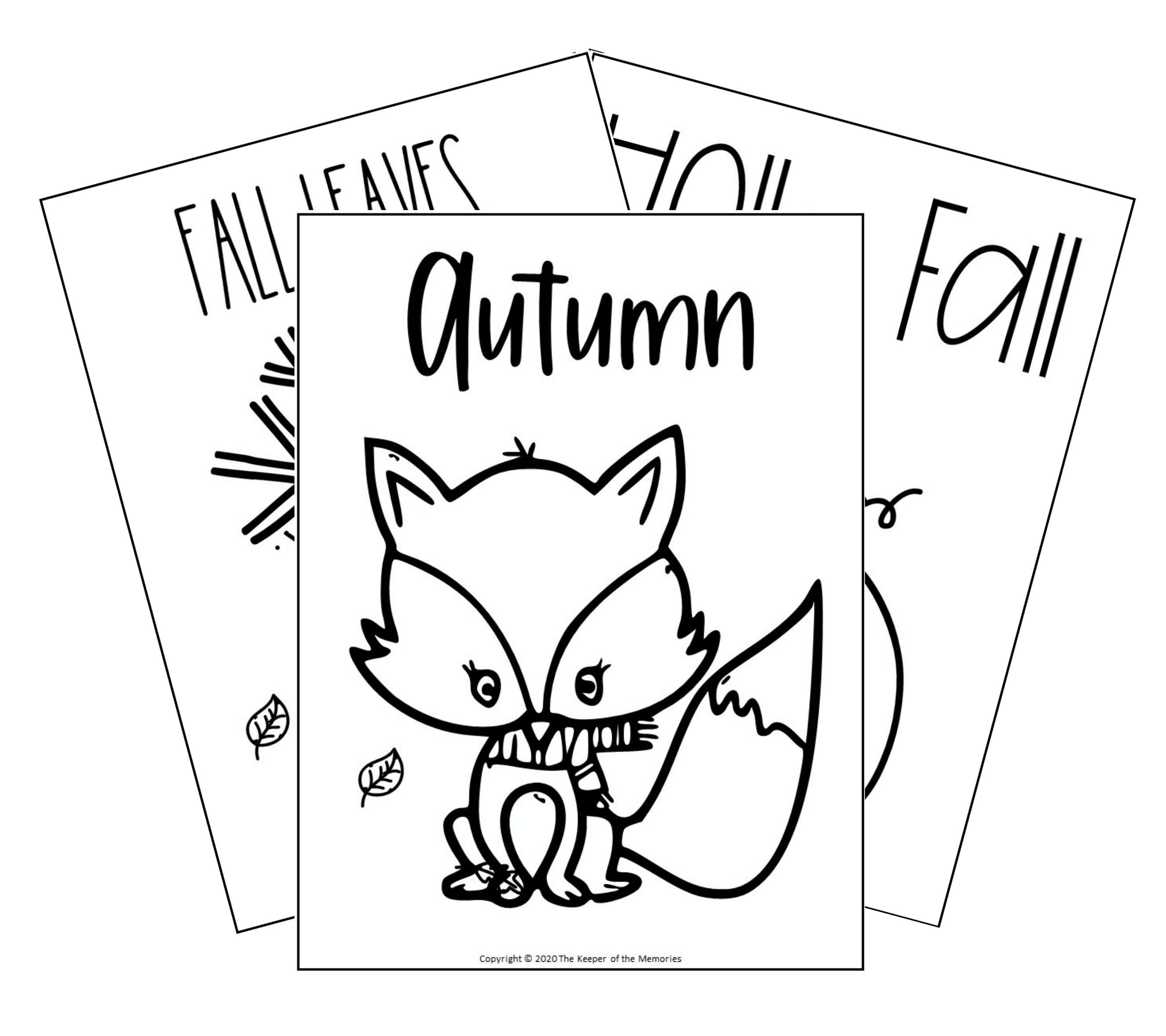 Free printable fall coloring pages