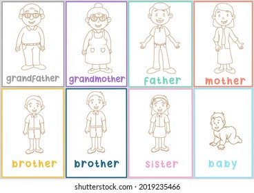 Family worksheet stock photos