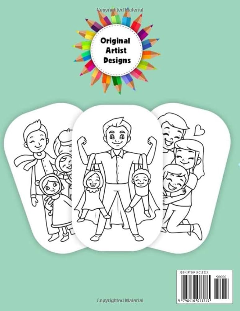 Happy family coloring book original artist designs easy and fun coloring pages for kids preschool and kindergarten for kids ages