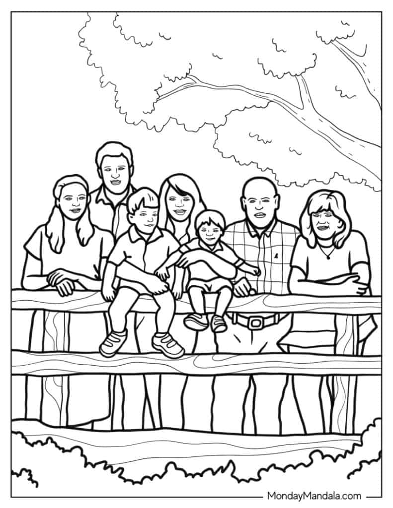 Family coloring pages free pdf printables