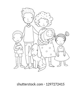 Family coloring book stock photos