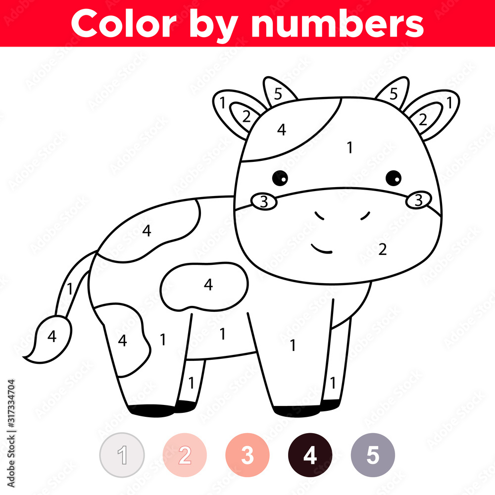 Coloring book for preschool children cartoon kawaii character