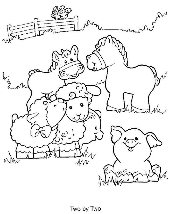 Farm animal coloring pages pdf for kids