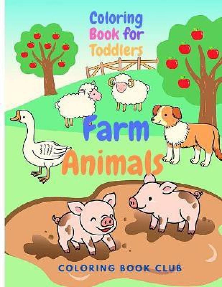 Farm animals coloring book for toddlers