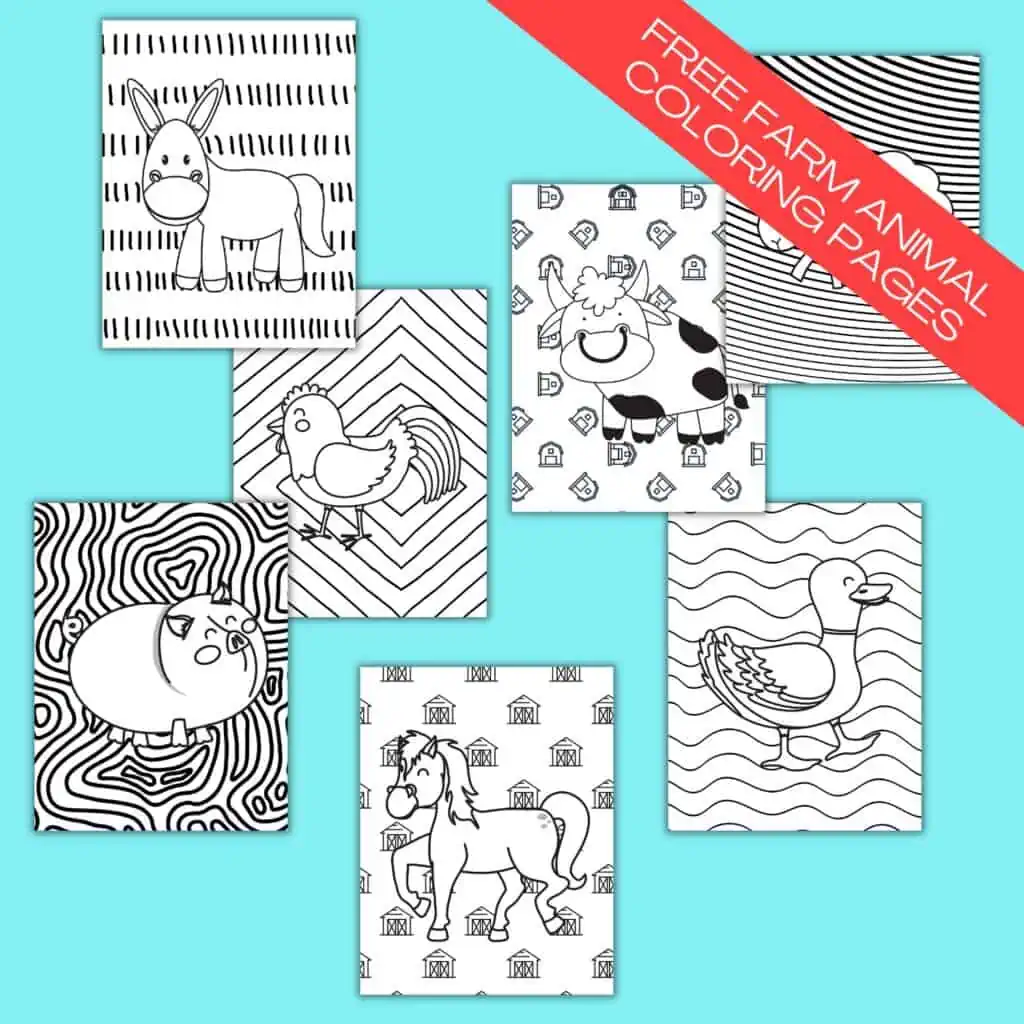 Farm animal coloring pages free download â in the bag kids crafts