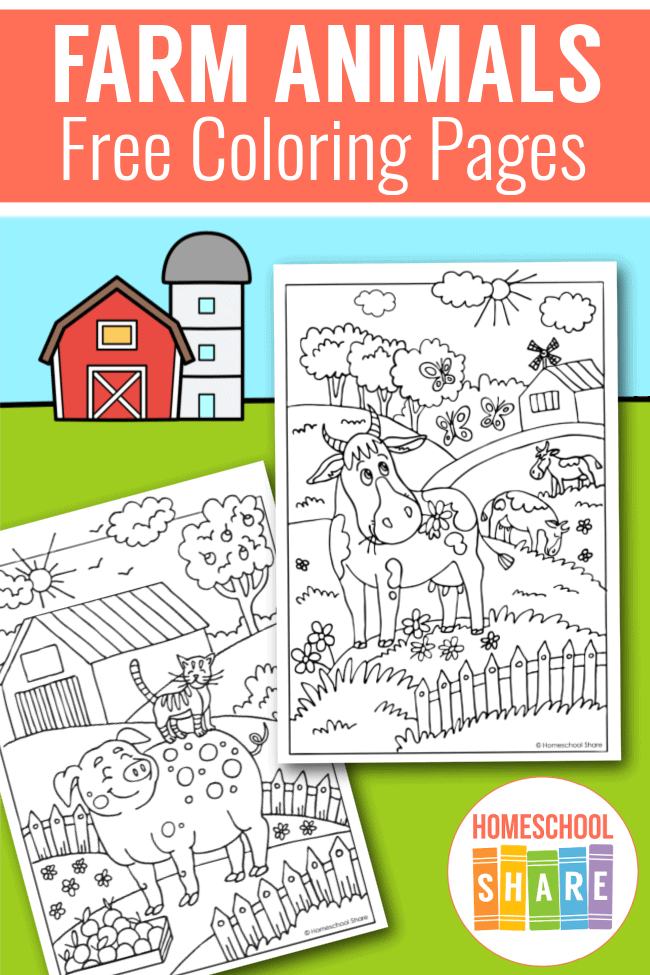 Farm animals coloring pages