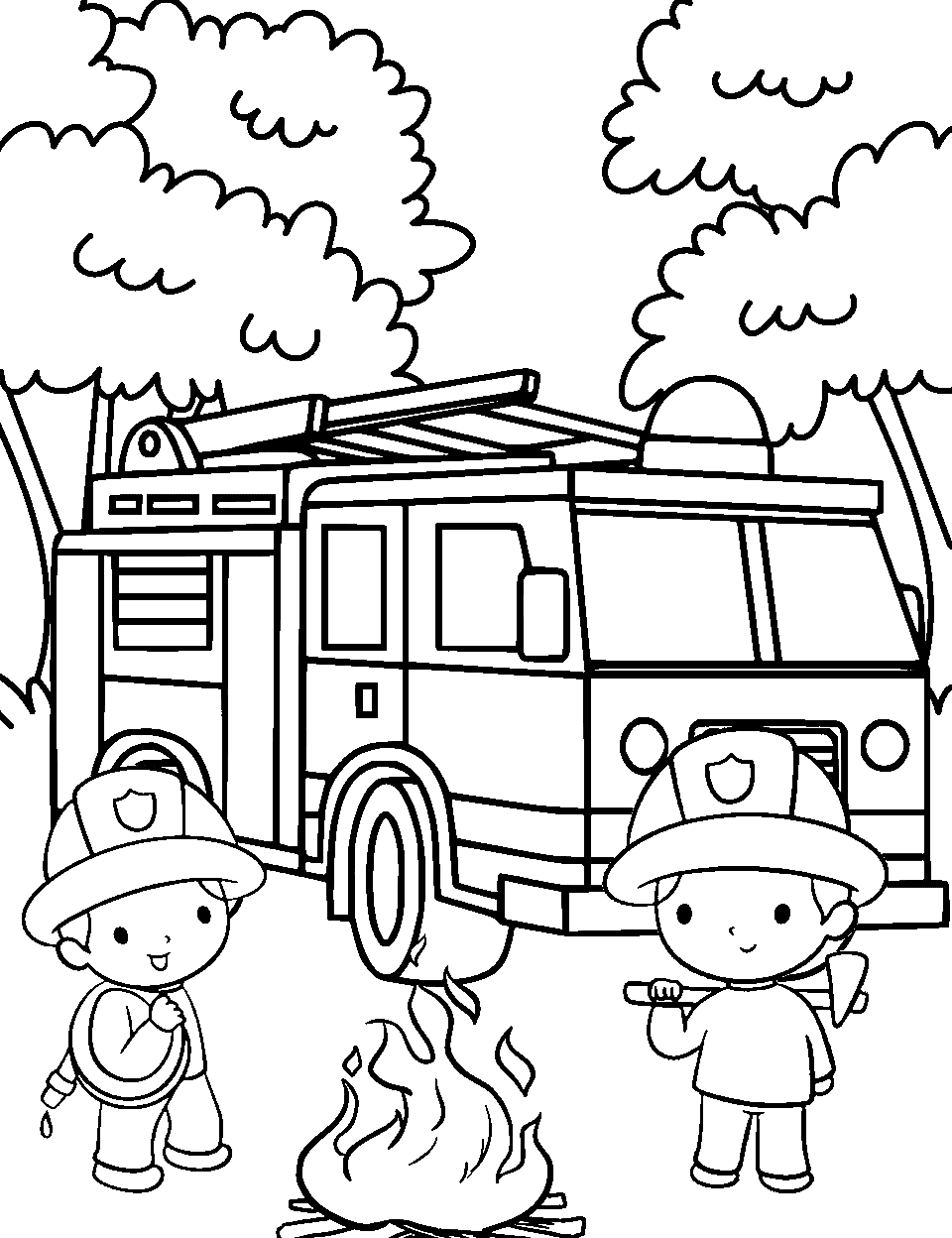 Fire truck coloring pages free printable sheets