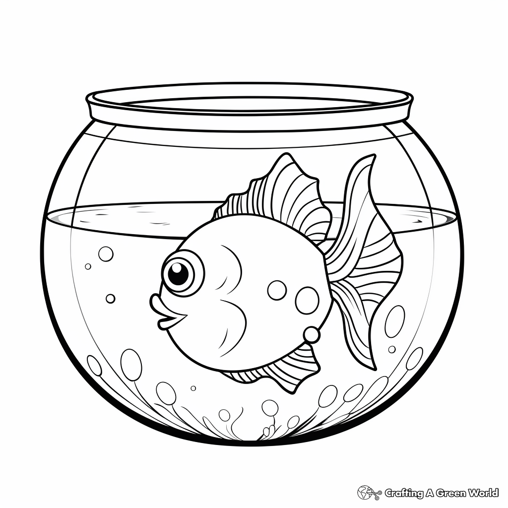 Fish bowl coloring pages