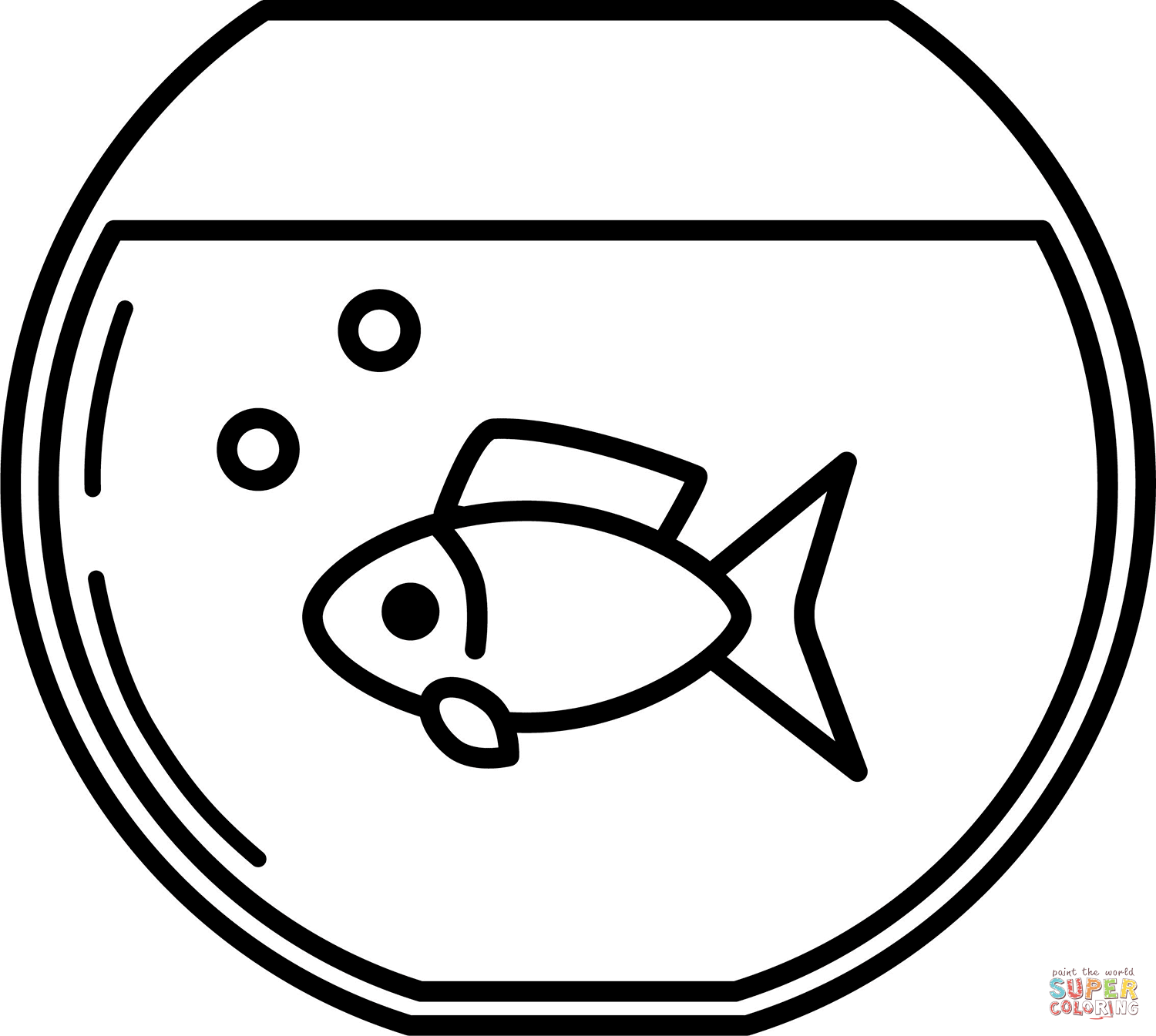 Fish bowl aquarium coloring page free printable coloring pages