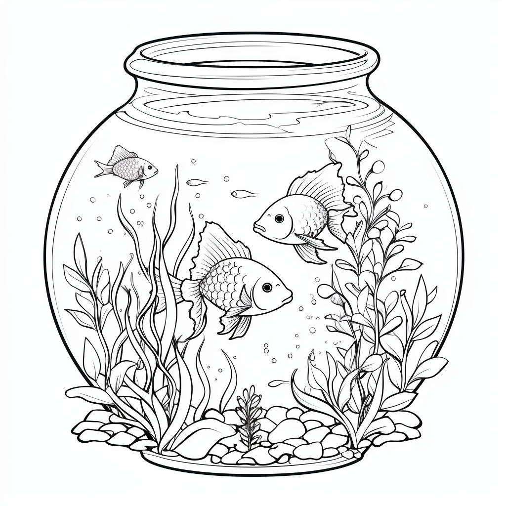 Fish tank coloring pages