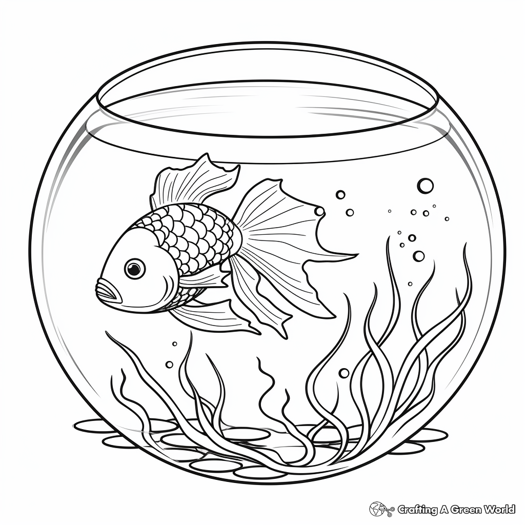 Fish bowl coloring pages