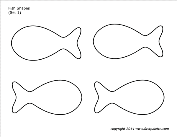 Fish shapes free printable templates coloring pages