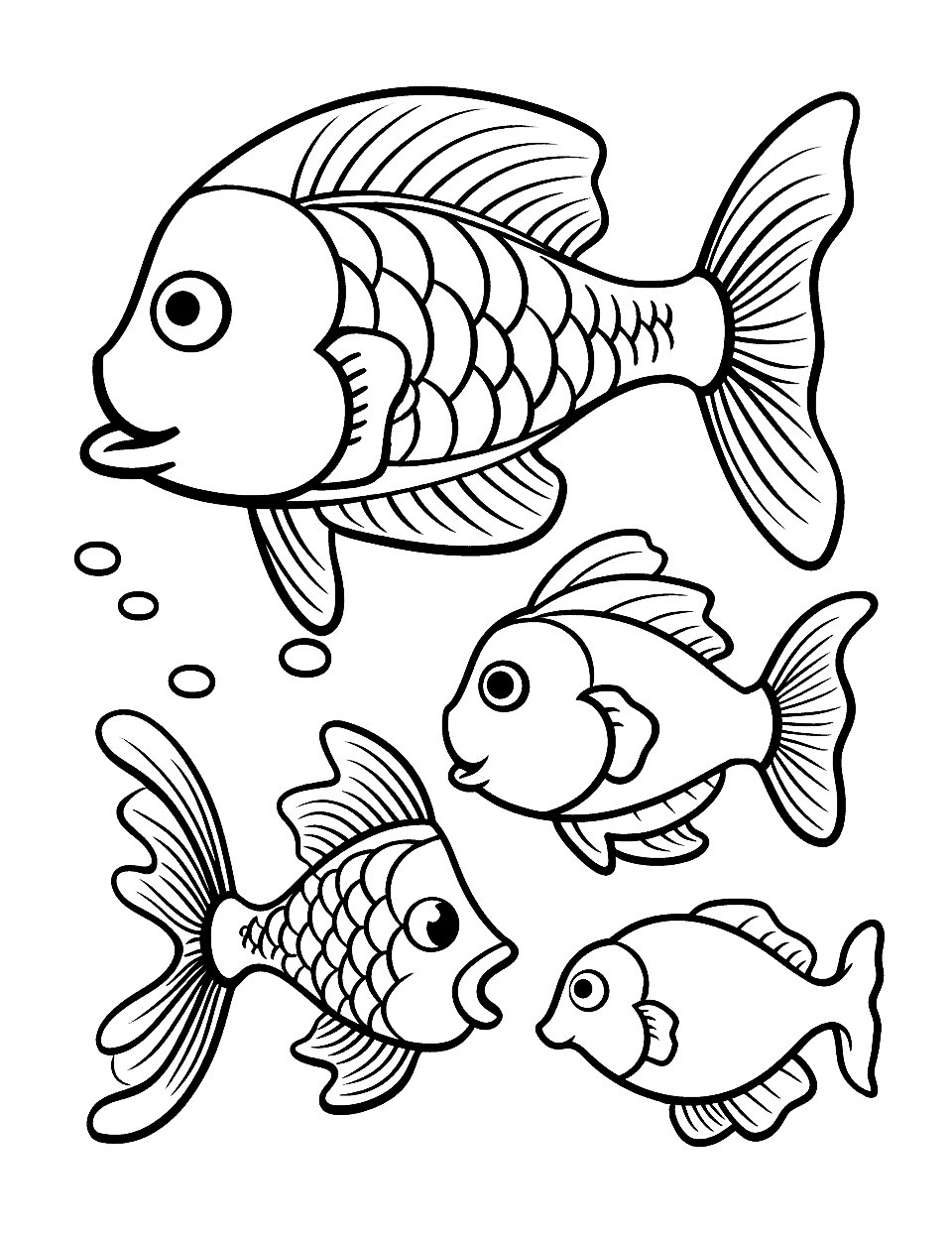 Fish coloring pages free printable sheets