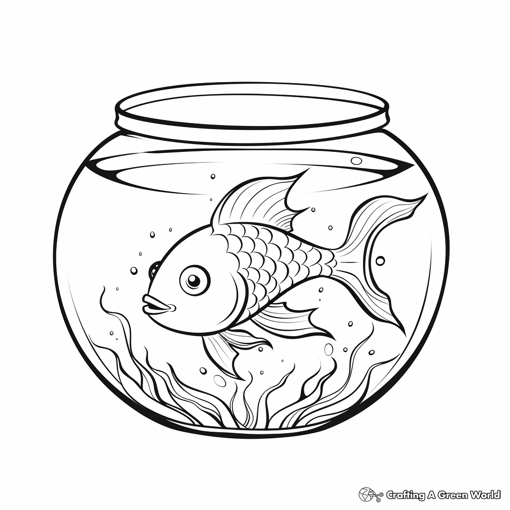 Fish bowl coloring pages