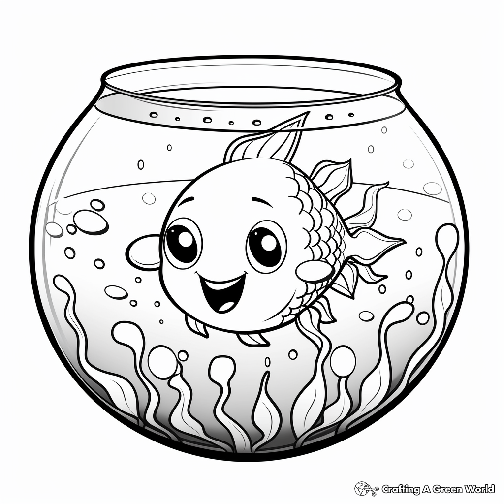 Fish bowl coloring pages