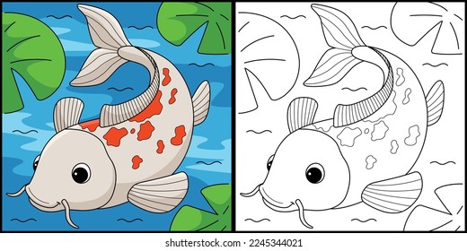 Fish coloring page stock photos