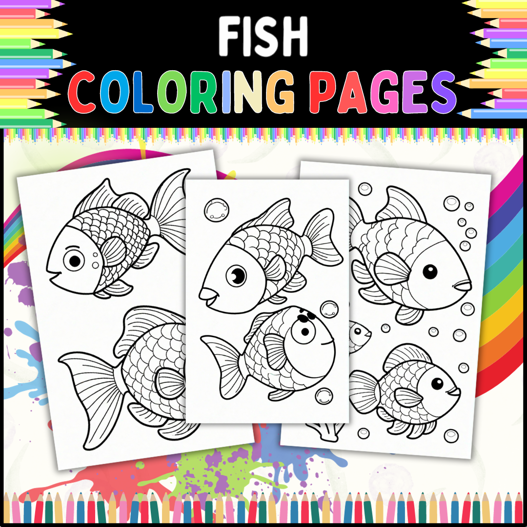 Fish coloring sheets for kids classroom preschool to th grade homeschool made by teachers