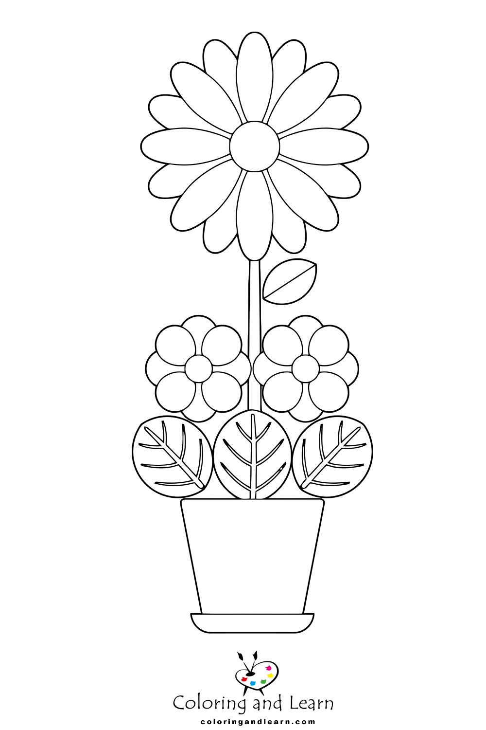 Easy flower coloring pages