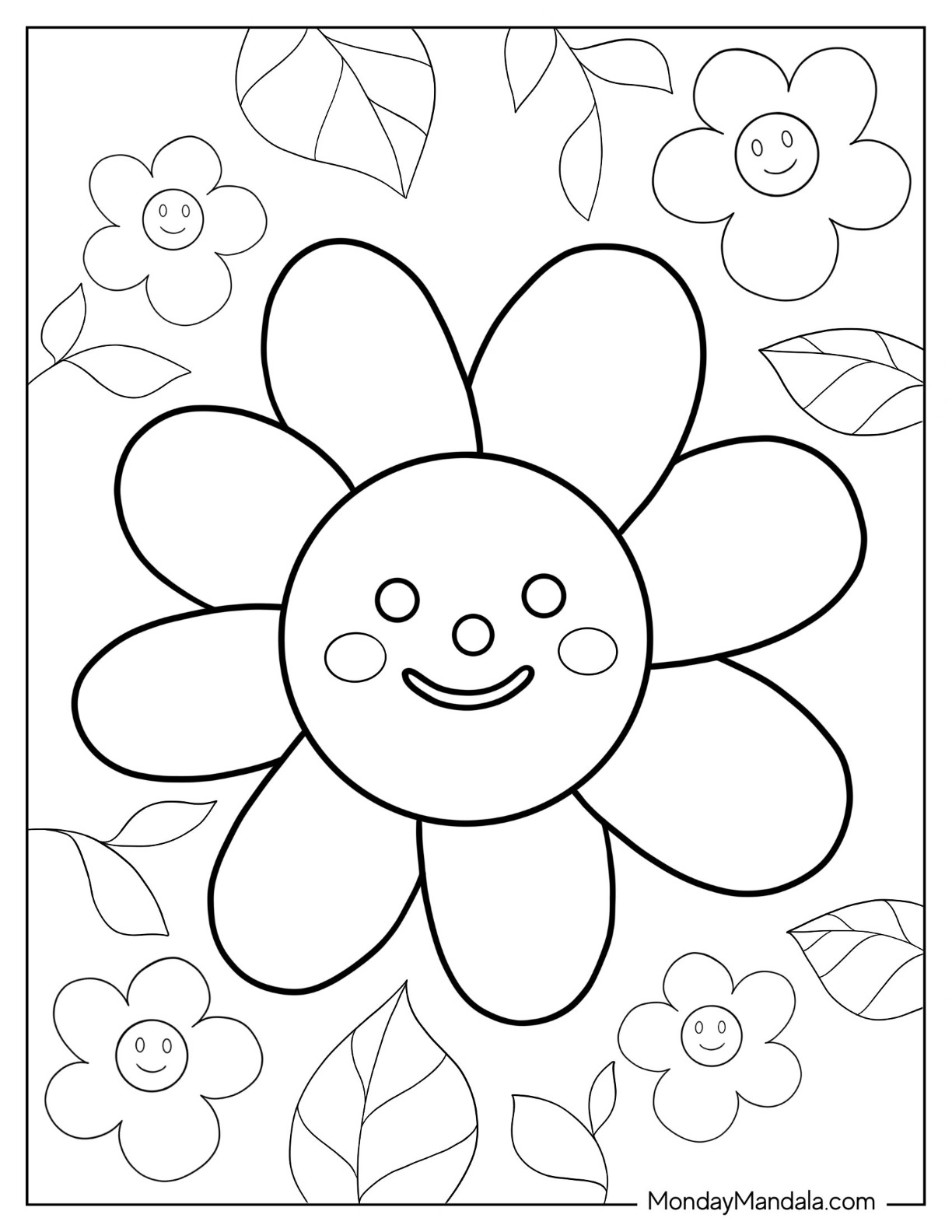 Flower coloring pages free pdf printables