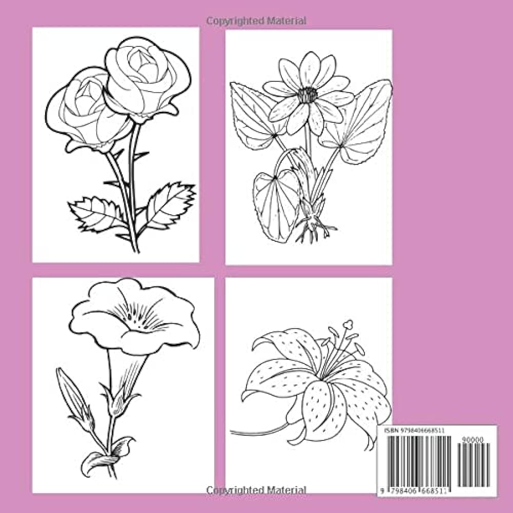 Flowers coloring book for kids age