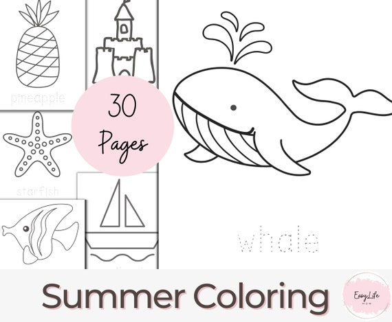 Summer coloring pages printable simple coloring pages preschool coloring summer activities summer coloring kids coloring book