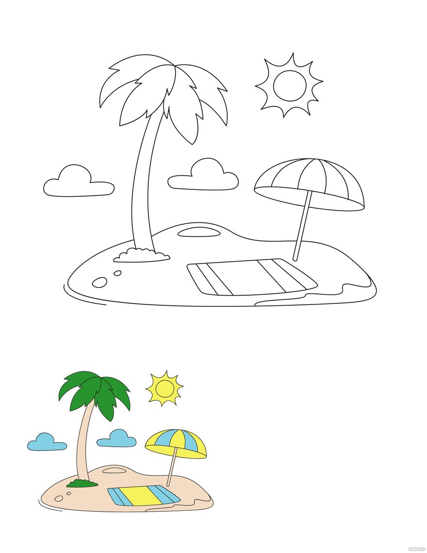 Free preschool summer coloring page