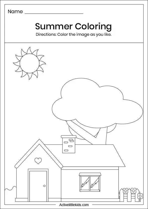 Free summer coloring worksheets