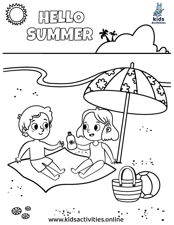 Free printable summer coloring pages for preschool