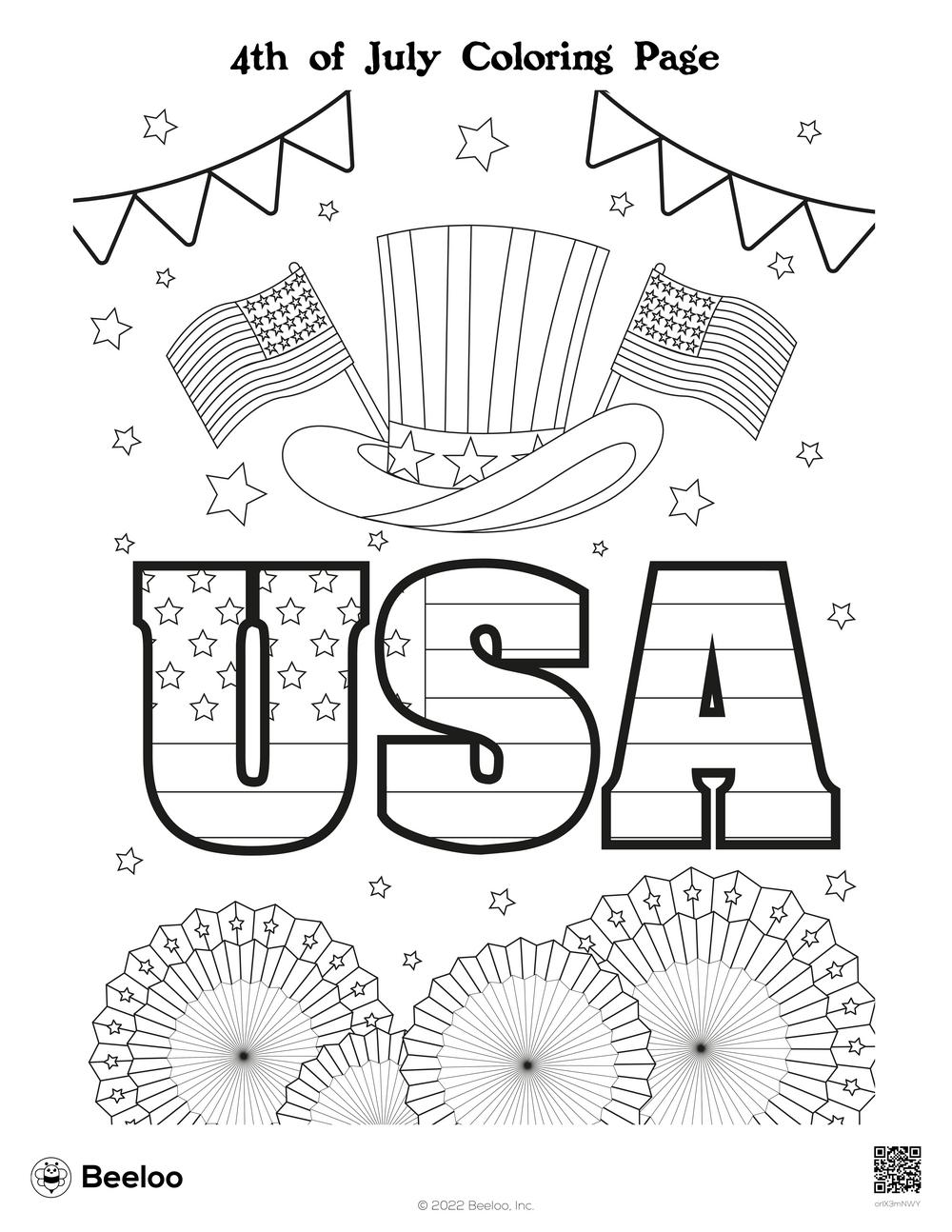 Th of july coloring page â printable crafts and activities for kids