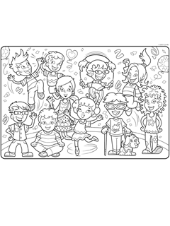 Family friends free coloring pages