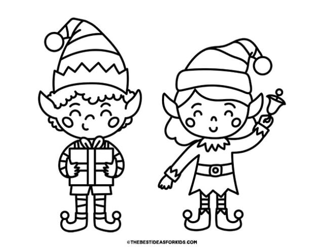 Elf coloring pages free printables