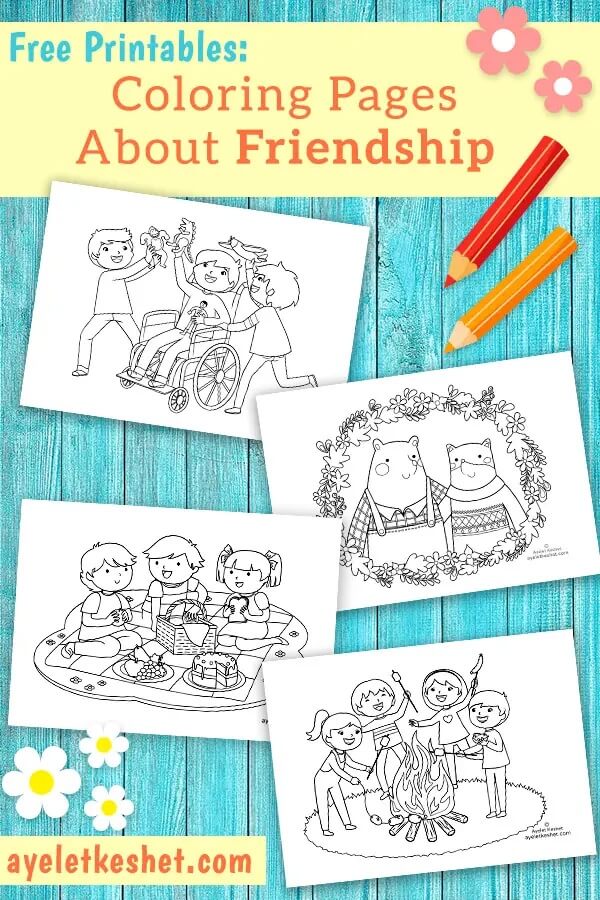 Colorful friendship day printables for kids