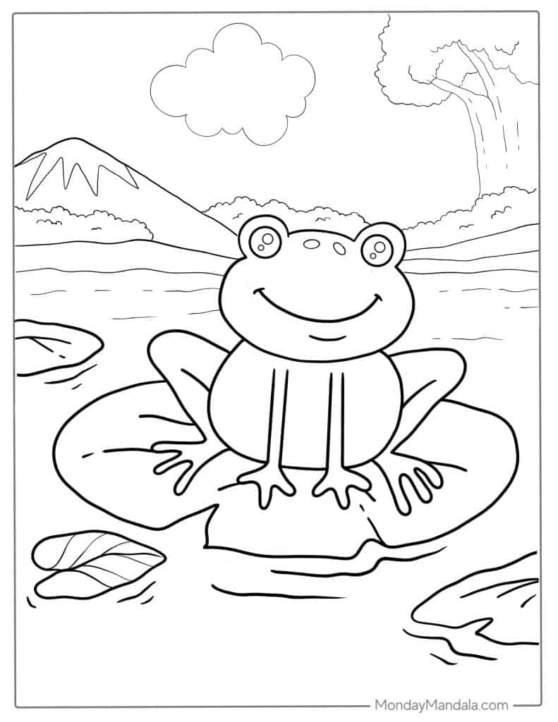 Frog coloring pages free pdf printables