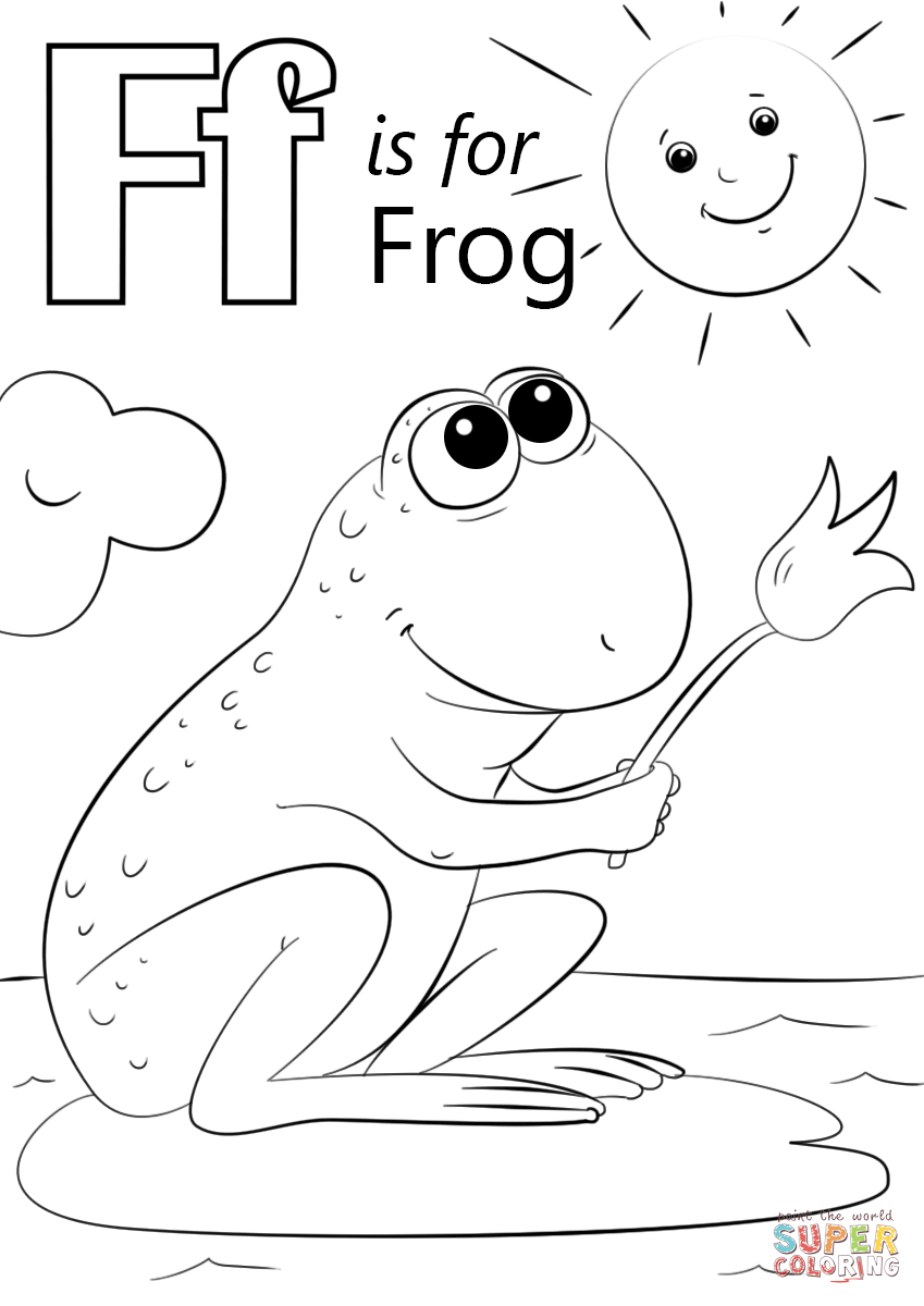 Letter f is for frog coloring page free printable coloring pages